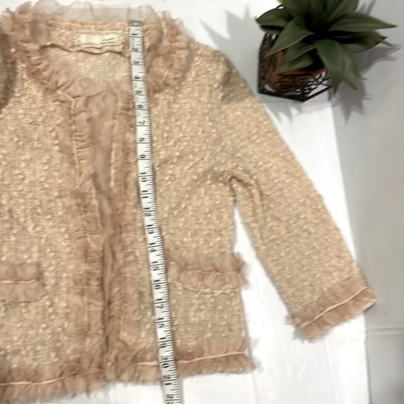 Anthropologie  Women’s A’reve Sheer Trim Jacket / Cardigan must see !! 😍 - Picture 5 of 14